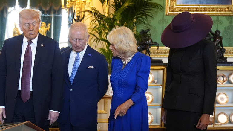 Donald and Melania trump with King Charles III and Queen Camilla
