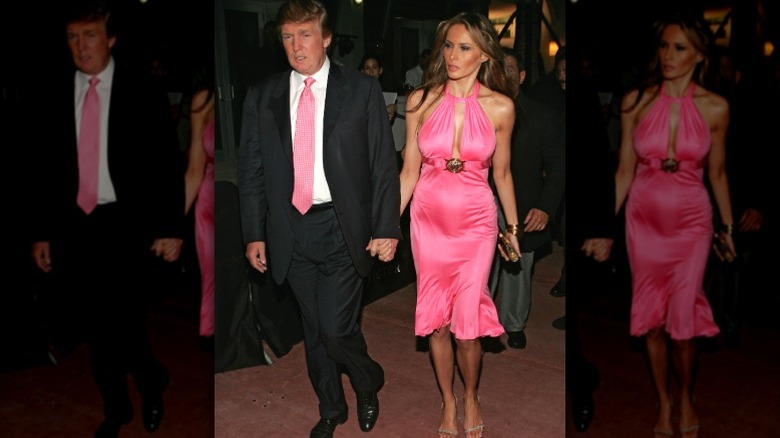 Donald and Melania Trump wore pink to Shaq's birthday party