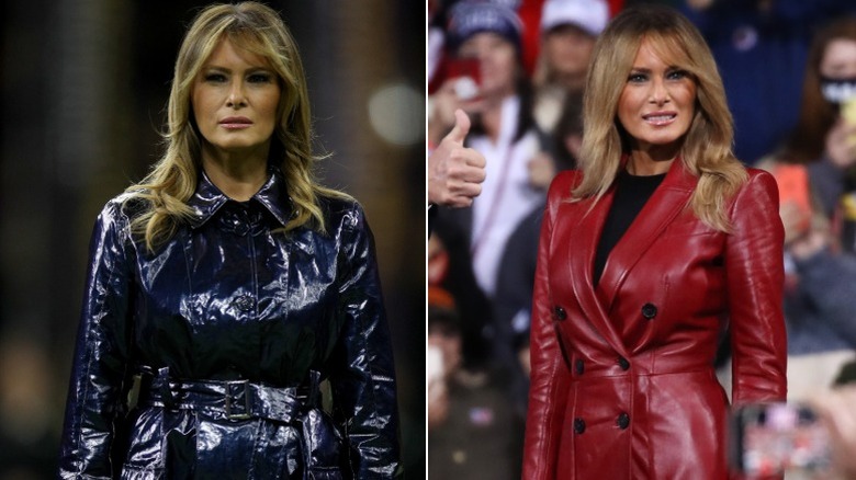 Melania Trump wearing leather coats in 2020
