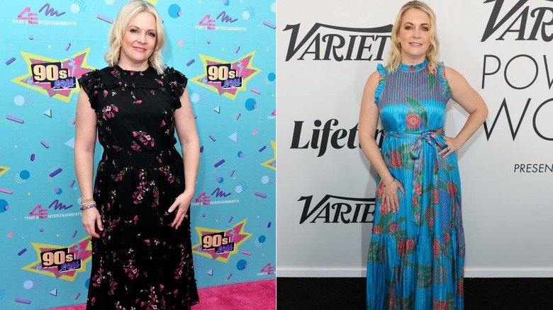 Melissa Joan Hart posing in 2023 and 2024