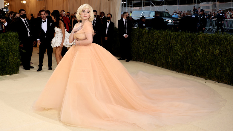 Billie Eilish poses for photographers at the 2021 Met Gala