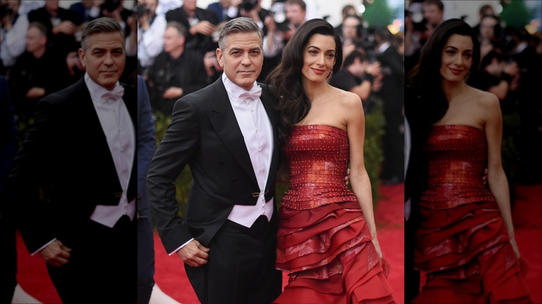 George and Amal Clooney on red carpet