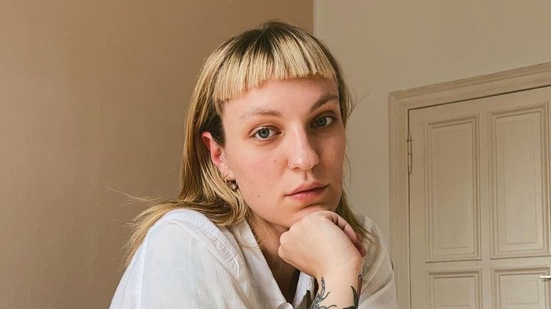 person with micro bangs