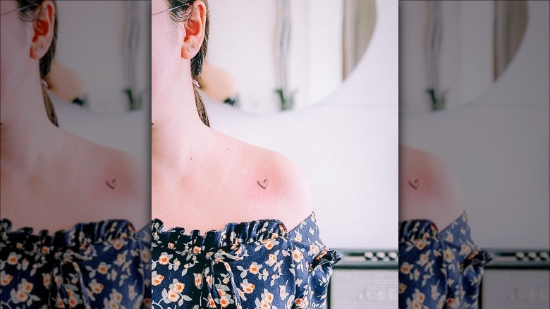 heart tattoo on a shoulder