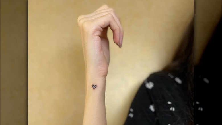 heart tattoo on a wrist