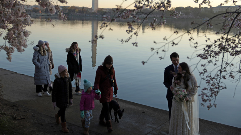 small wedding ceremony by water