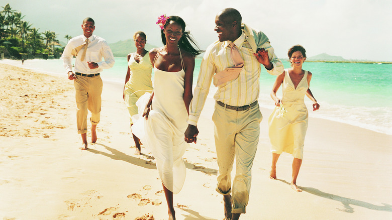 couple getting married on beach