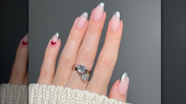 milk bath nails chrome tips