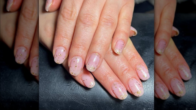 gold milk bath manicure