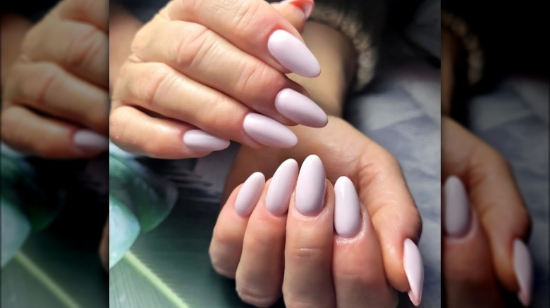 Milky pink nail polish