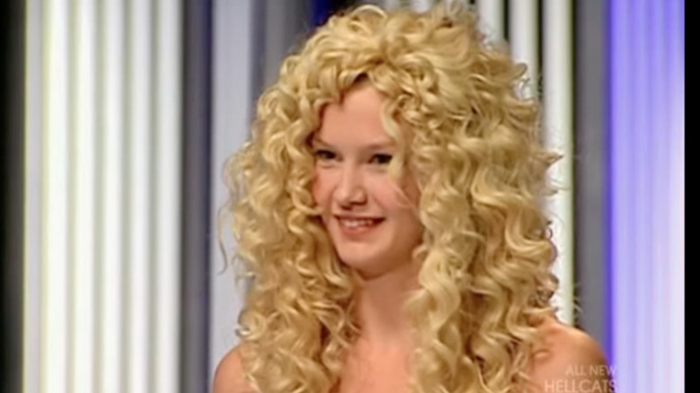 Molly O'Connell with her hair extensions and her pixie cut