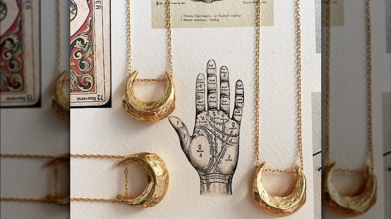 molten moon-shaped necklaces