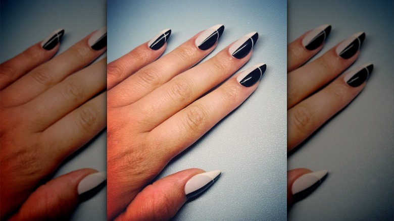Black and white nails