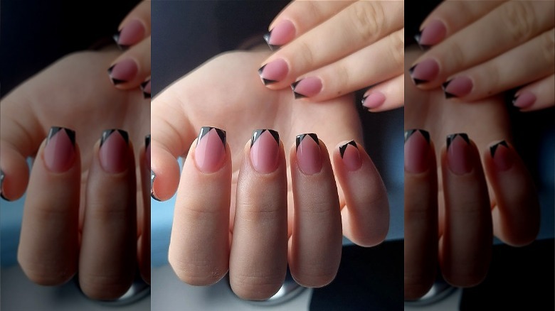 Envelope fold French nails