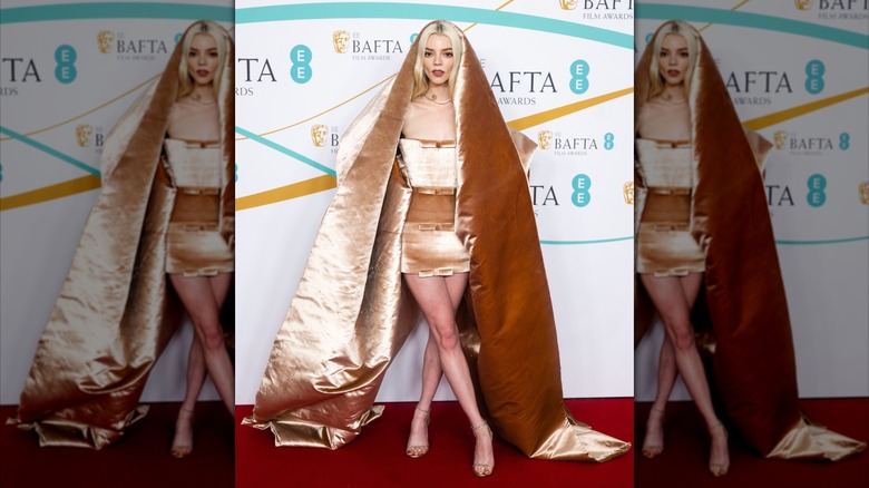 Anya Taylor-Joy wears a nude minidress at the 2023 BAFTAs