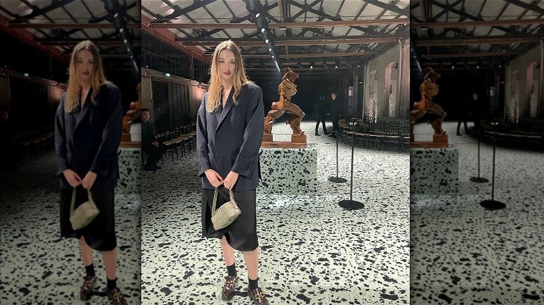 Woman carrying Bottega Veneta bag