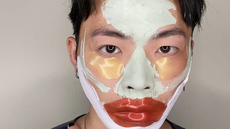 man multimasking