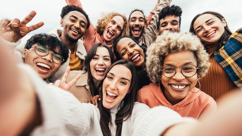 Group of laughing friends 