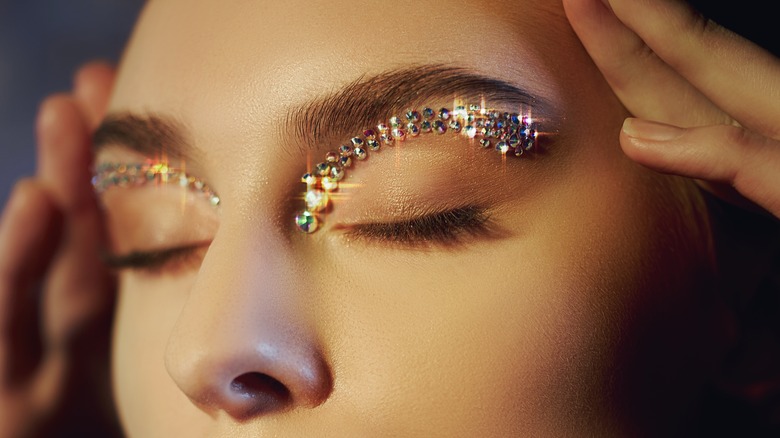 rhinestone makeup look