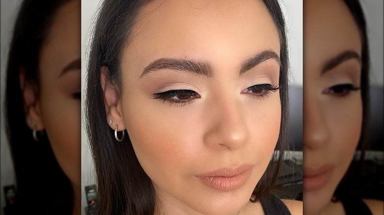 Woman with natural matte makeup