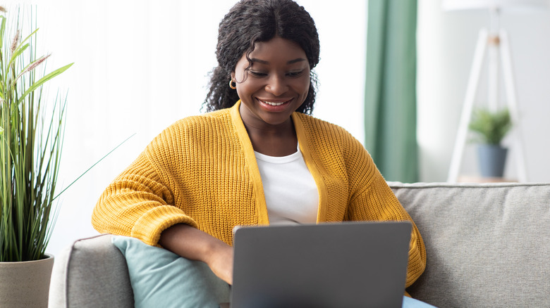 Woman in oversized cardigan 