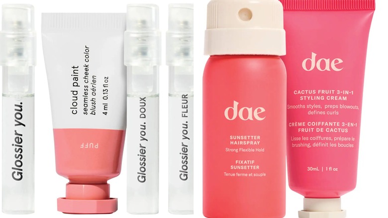 Glossier and Dae Hair products from Sephora