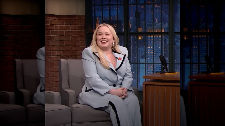 Nicola Coughlan blue black pantsuit