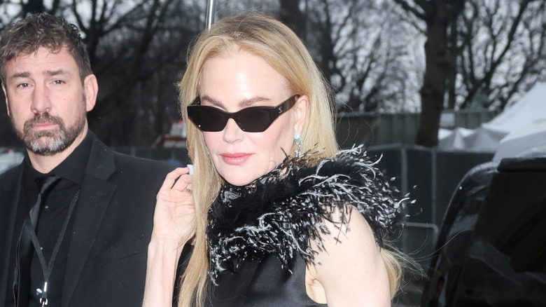 Nicole Kidman arrives at a Chanel couture show