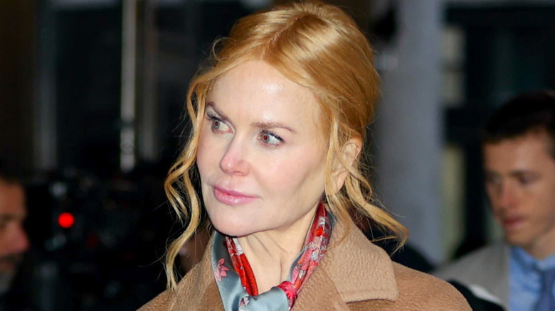 Nicole Kidman filming for "Babygirl" in an orange wig