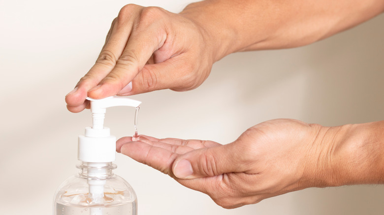 Hand sanitizer bottle.