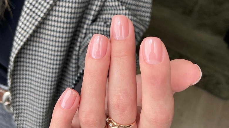 sheer pink nail polish