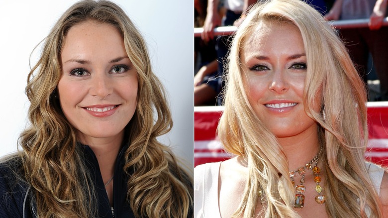 Lindsey Vonn in 2009 and 2012