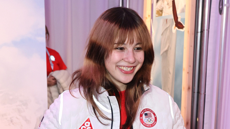Alysa Liu wearing a white jacket