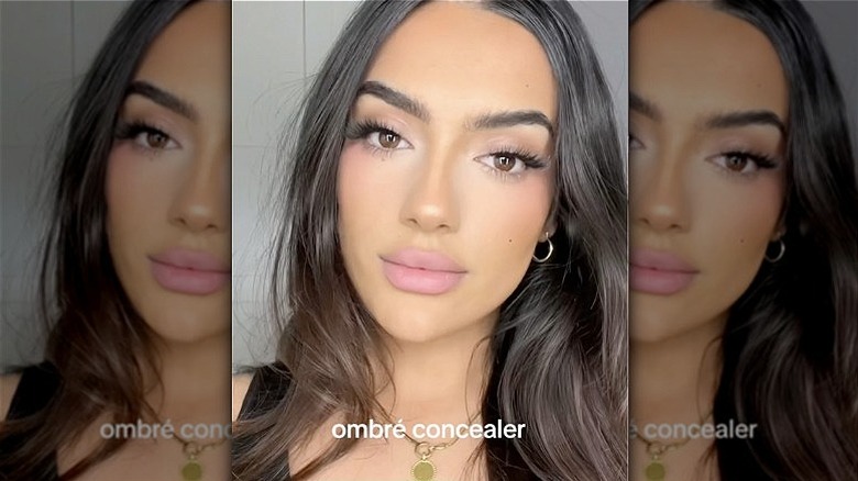Finished ombré concealer look on influencer