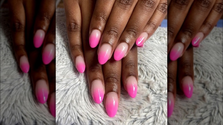 dramatic ombré lip gloss nails