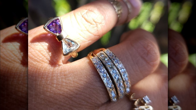 Girl wearing a bow ring 