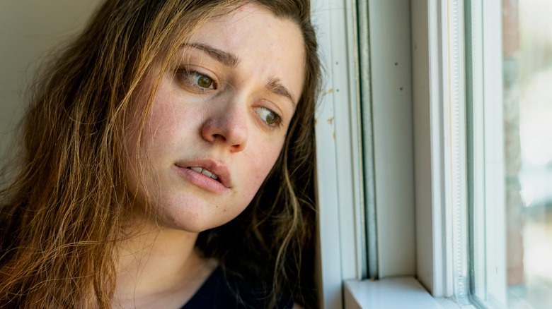 Unhappy stressed woman