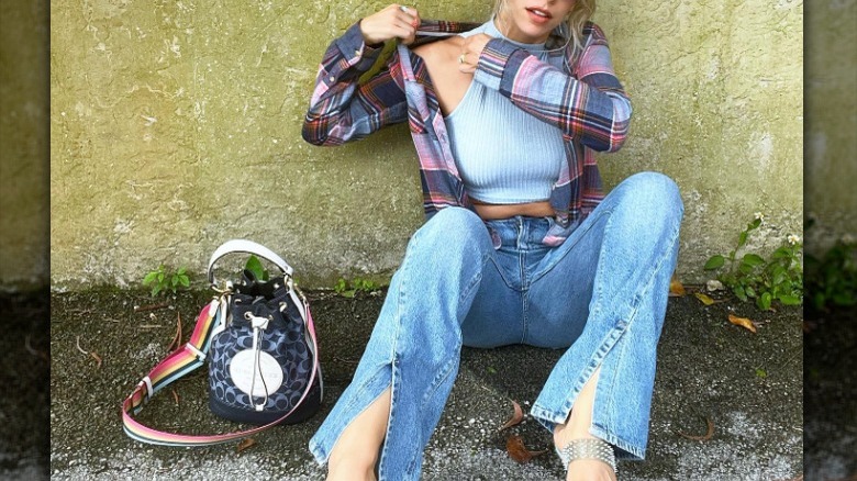 Split-hem jeans grunge outfit