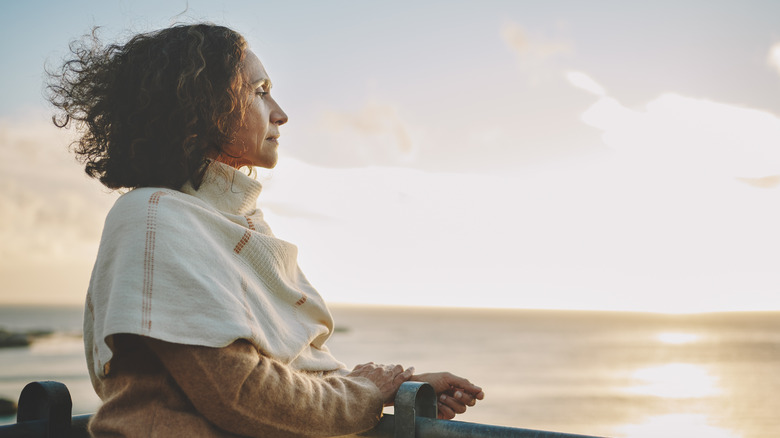 woman looking at horizon