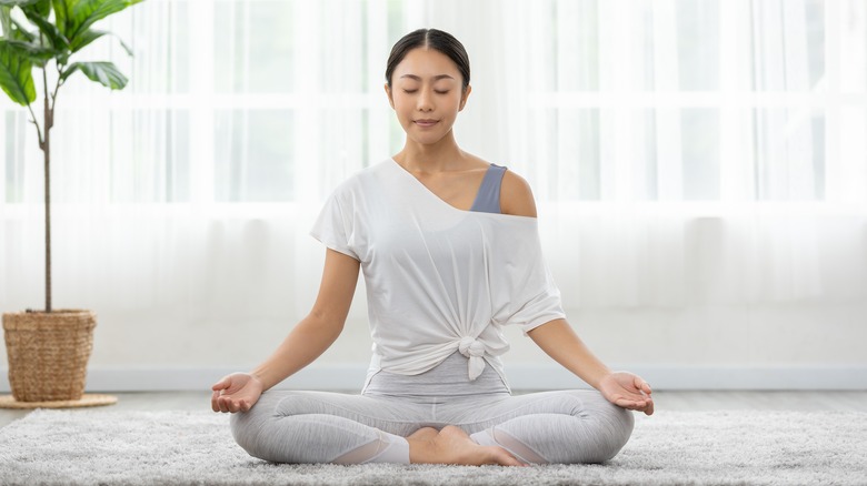 woman meditating