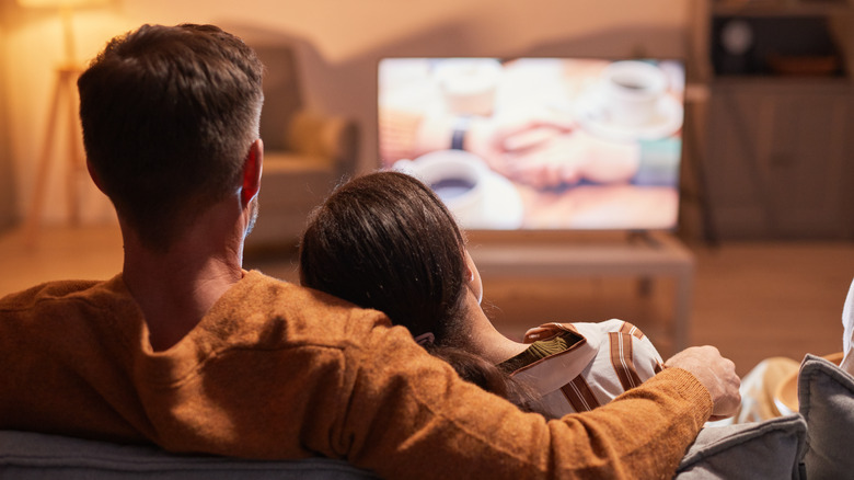 couple watching television