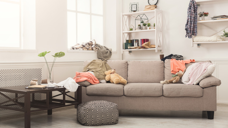 Messy living room