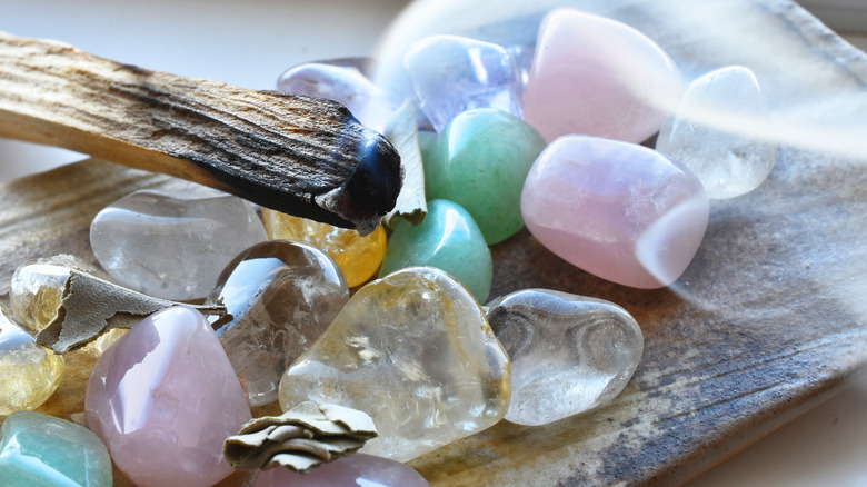 Smoke cleanse of crystals