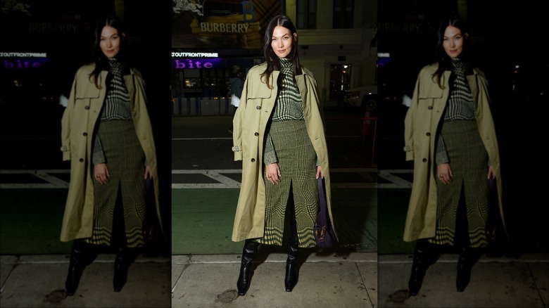 woman wearing a trench coat