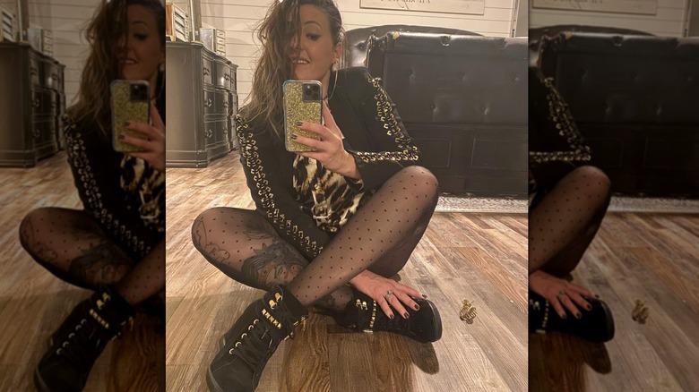 Black studded boots jacket