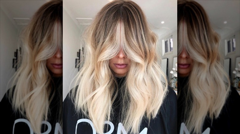 woman with light face framing highlights