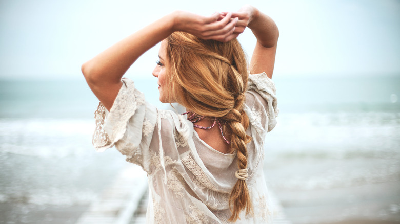 woman with braided hair