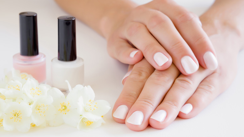 natural nail polish on nails