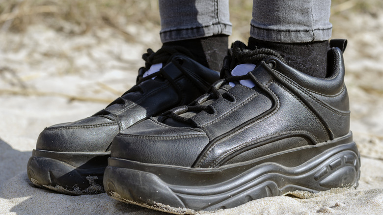 woman wearing ugly shoes