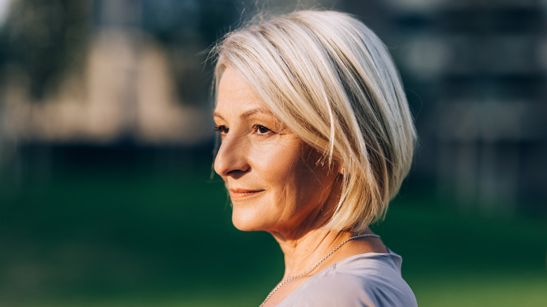 Woman with light blond hair